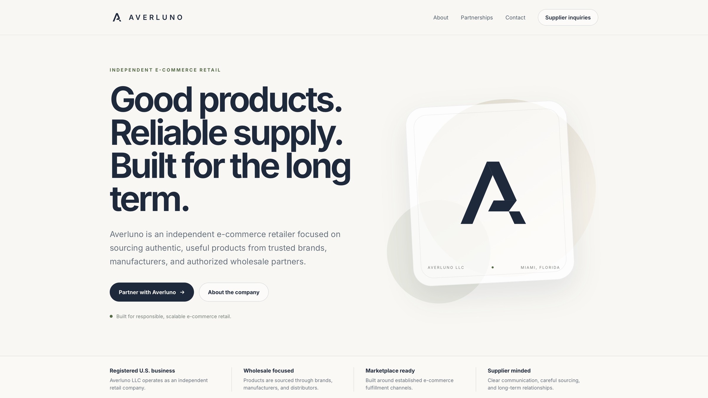 Averluno website detail